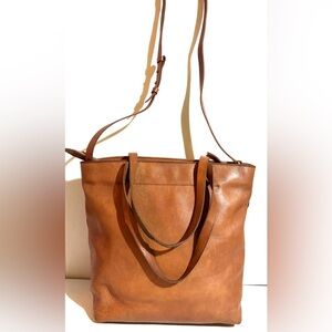 Madewell Elegan Tan Leather Tote Bag